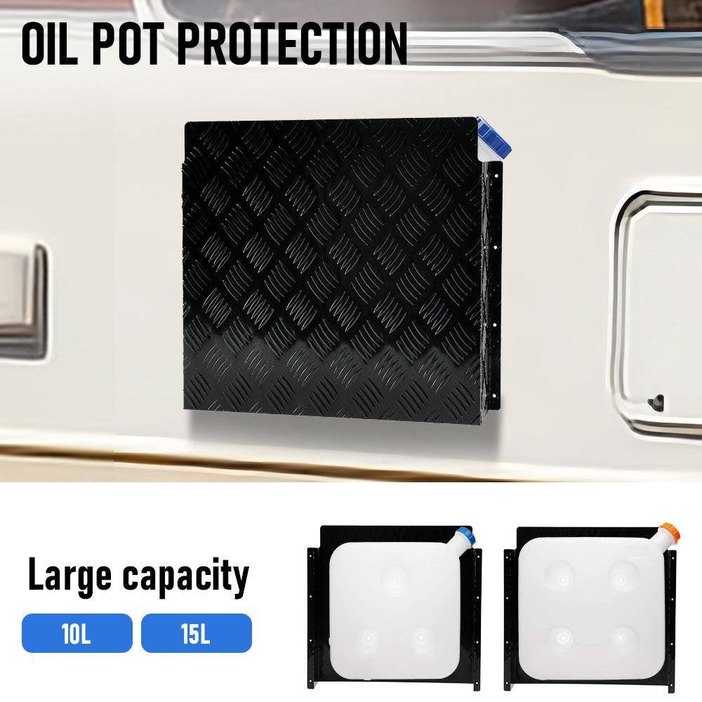 Diesel Tank Cover Black Gas Tank Bracket 2mm Thickness Aluminium Tank Mounting Holder Fit for 10L/15L Tank for Caravan Trailer Toolbox Left Right.
