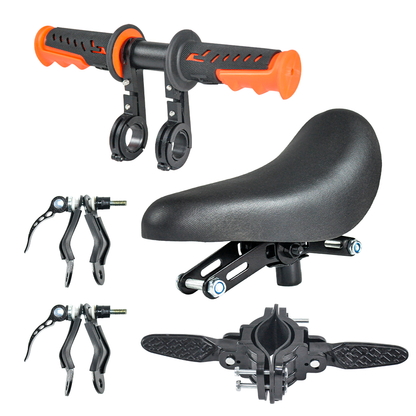 3 In 1 Kids Bike Mounted Front Seat Detachable With Handlebar Foot Pedal Bicycle Seat for Children 1-8 Years Compatible with All Adult Mountain Bikes.