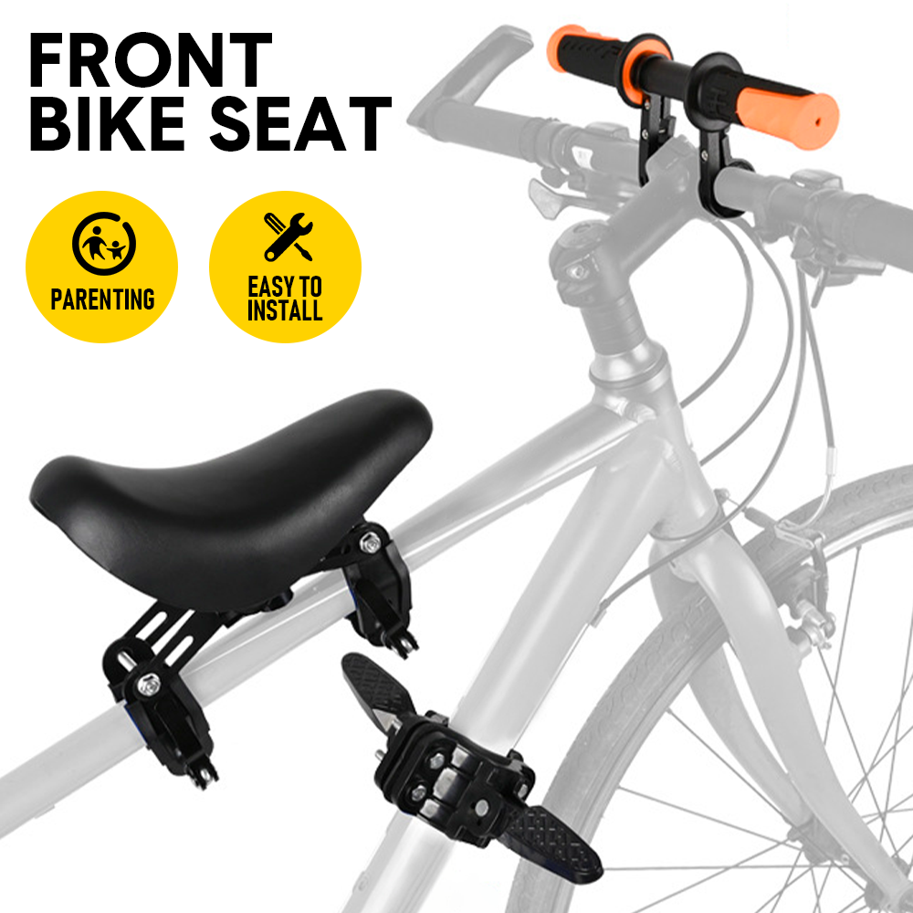3 In 1 Kids Bike Mounted Front Seat Detachable With Handlebar Foot Pedal Bicycle Seat for Children 1-8 Years Compatible with All Adult Mountain Bikes.
