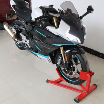 Heavy-Duty Motorcycle Motorbike Front Wheel Chock Lift Stand Vehicle Wheel Chock Clampsfor Trailer Transport 15"-21" Tires Standard Motorcycles.