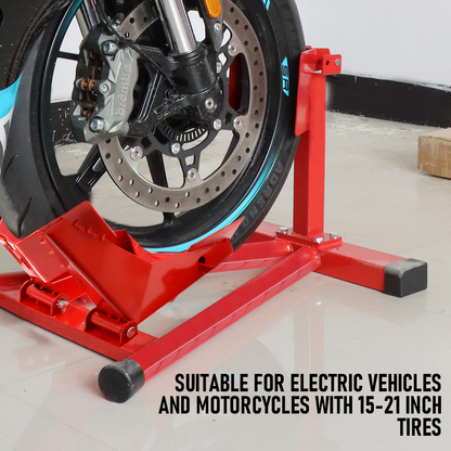Heavy-Duty Motorcycle Motorbike Front Wheel Chock Lift Stand Vehicle Wheel Chock Clampsfor Trailer Transport 15"-21" Tires Standard Motorcycles.