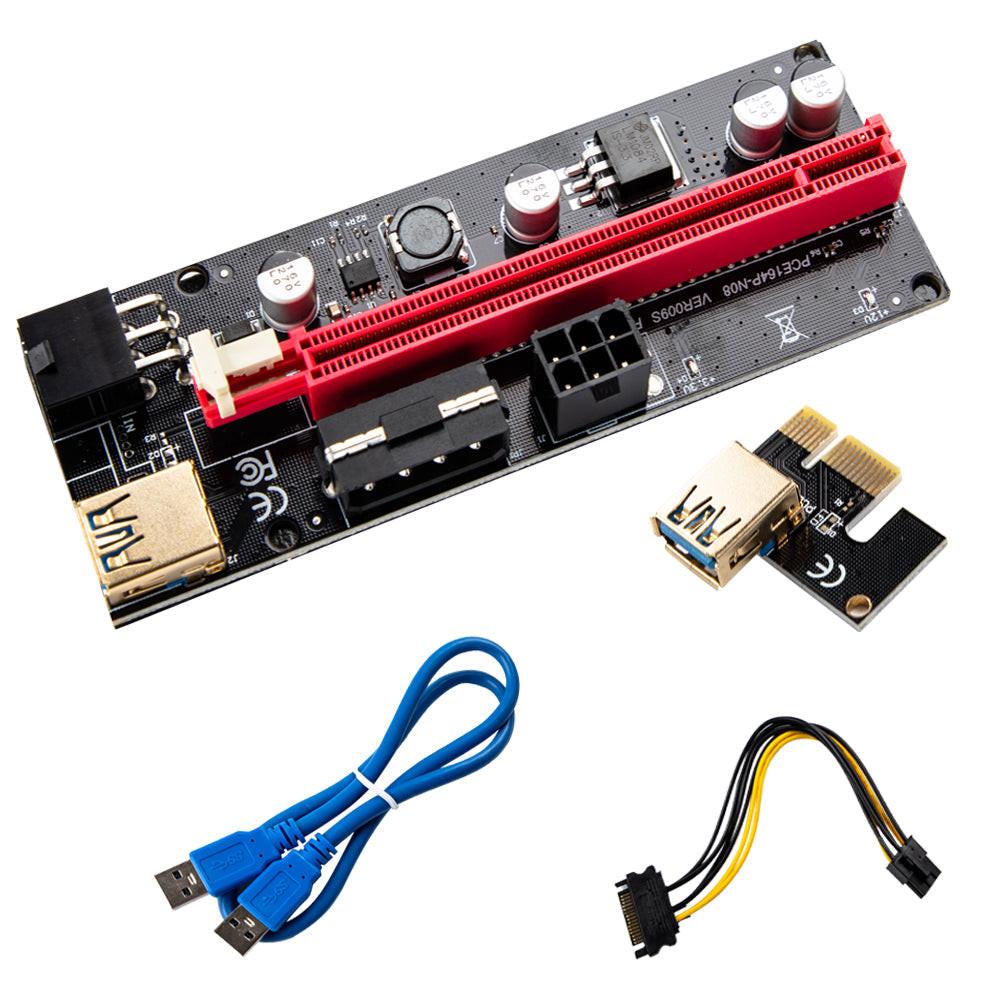 PCIe 1X-16X Riser Extender Kit for Aussie Crypto Miners Gold-Plated Zero Signal Loss 6-Pack Mining Rig with 60cm USB3 Cables Fixed Buckle Stable Power.