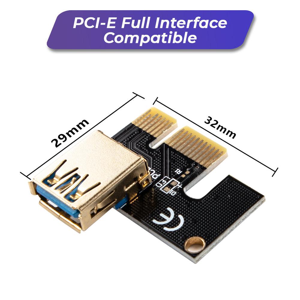 PCIe 1X-16X Riser Extender Kit for Aussie Crypto Miners Gold-Plated Zero Signal Loss 6-Pack Mining Rig with 60cm USB3 Cables Fixed Buckle Stable Power.