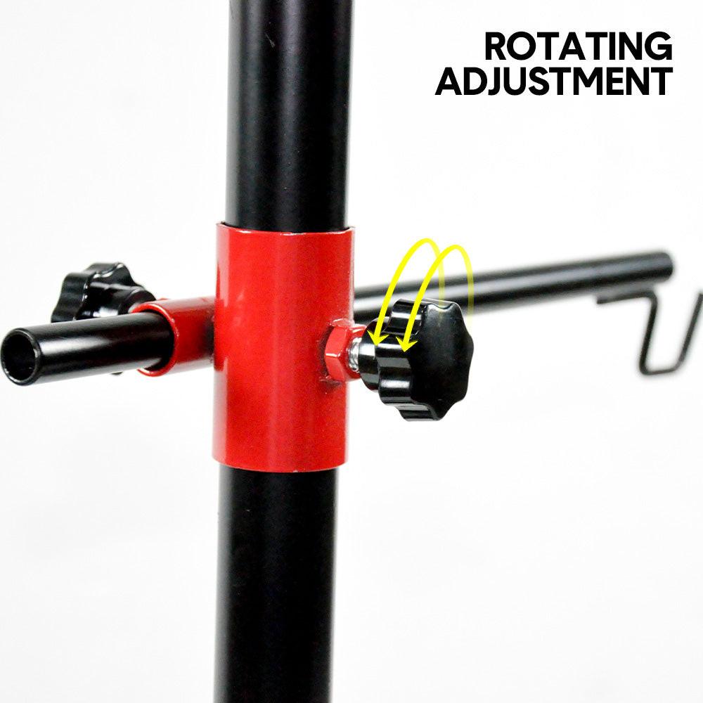 Universal Auto Paint Stand Panel Tree Paint Rotating Stand Center Post Hang Paint Spray with 4 Wheels and 6 Hooks for Automotive Doors Fenders Bumpers.