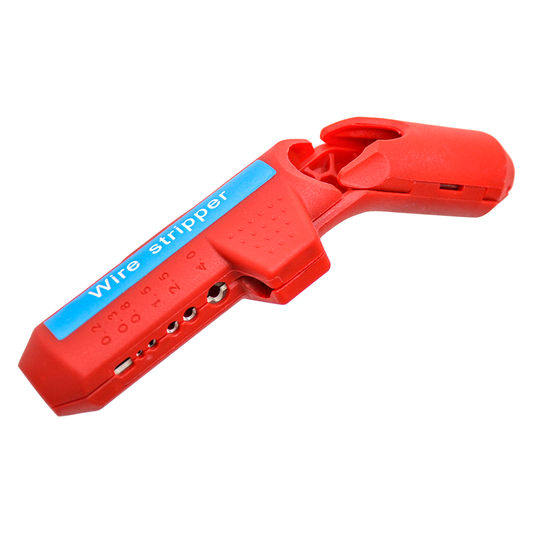 Wire Stripper Ergonomic Curved Handle Cable Stripping Splitting Cut Tool Wide Stripping Ranges Hand Tool with 6 Size Planer Holes for Electrical.