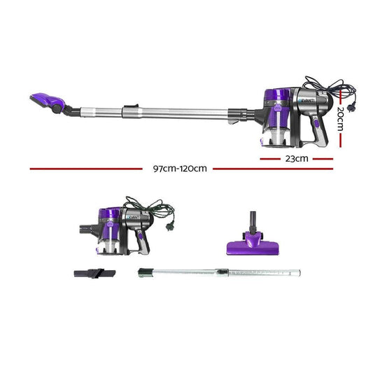 Devanti Stick Vacuum Cleaner Handheld Corded 450W Purple.