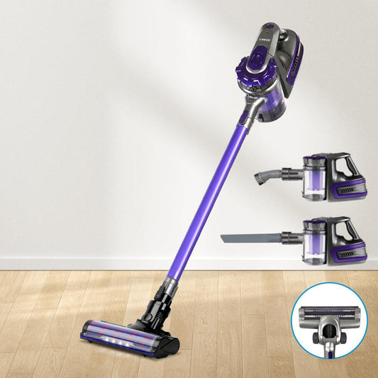 Devanti Stick Vacuum Cleaner Cordless Roller Brush 150W Purple.