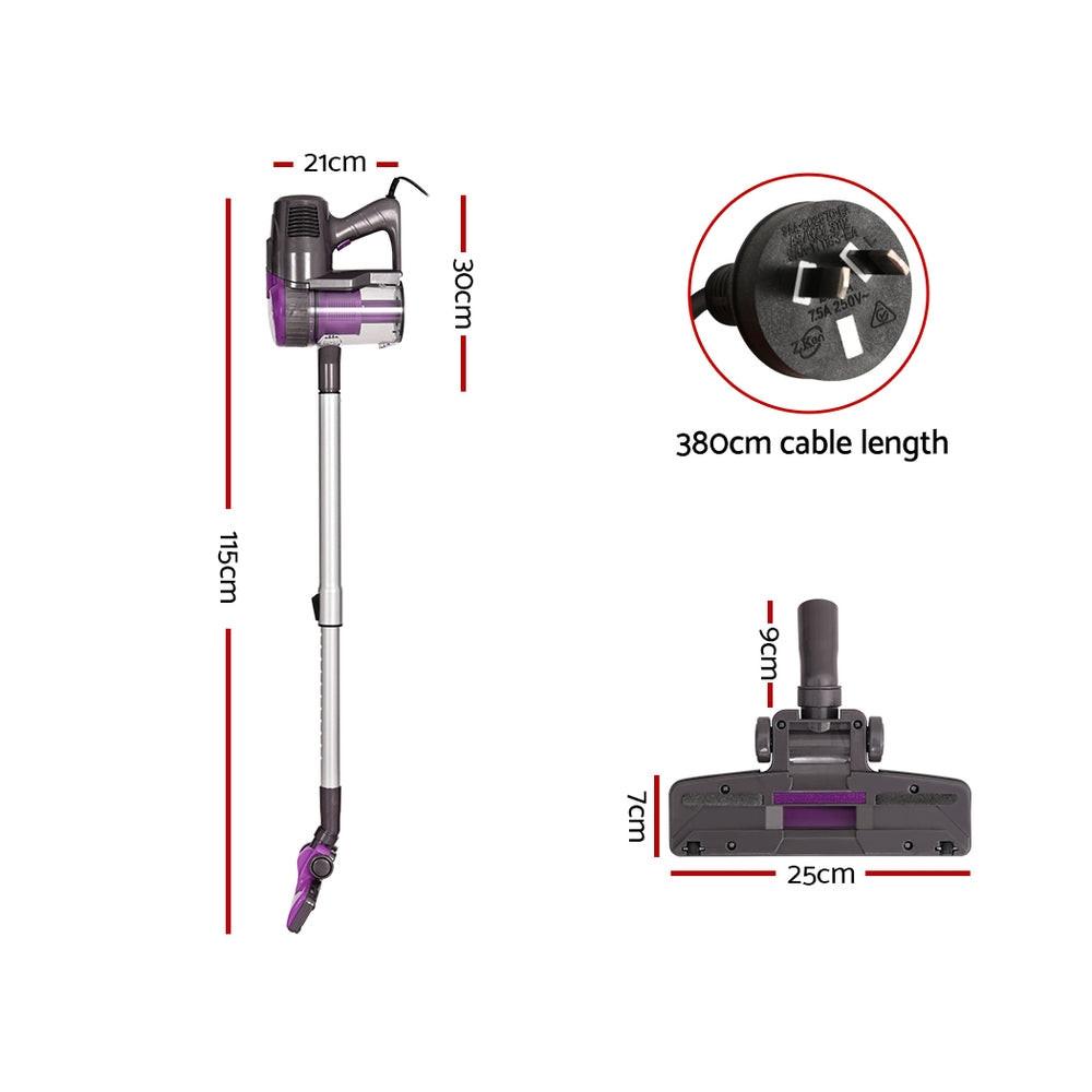 Devanti Stick Vacuum Cleaner Bagless Corded 500W Purple.