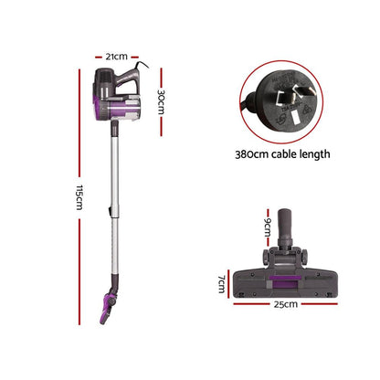 Devanti Stick Vacuum Cleaner Bagless Corded 500W Purple.