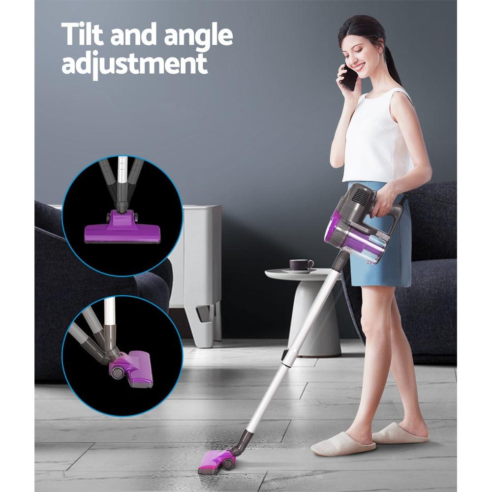 Devanti Stick Vacuum Cleaner Bagless Corded 500W Purple.