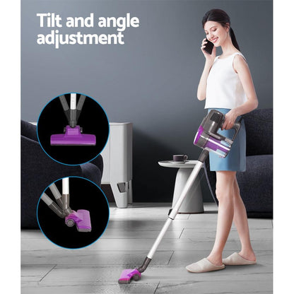 Devanti Stick Vacuum Cleaner Bagless Corded 500W Purple.