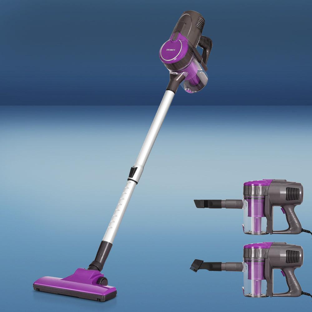 Devanti Stick Vacuum Cleaner Bagless Corded 500W Purple.