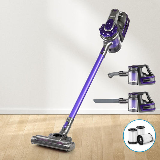 Devanti Stick Vacuum Cleaner Cordless HEPA Filter Purple.