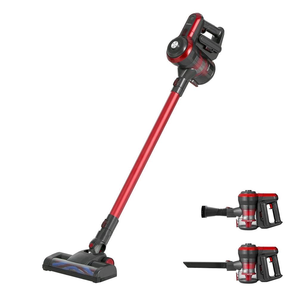 Devanti Stick Vacuum Cleaner Brushless Cordless 250W Red.