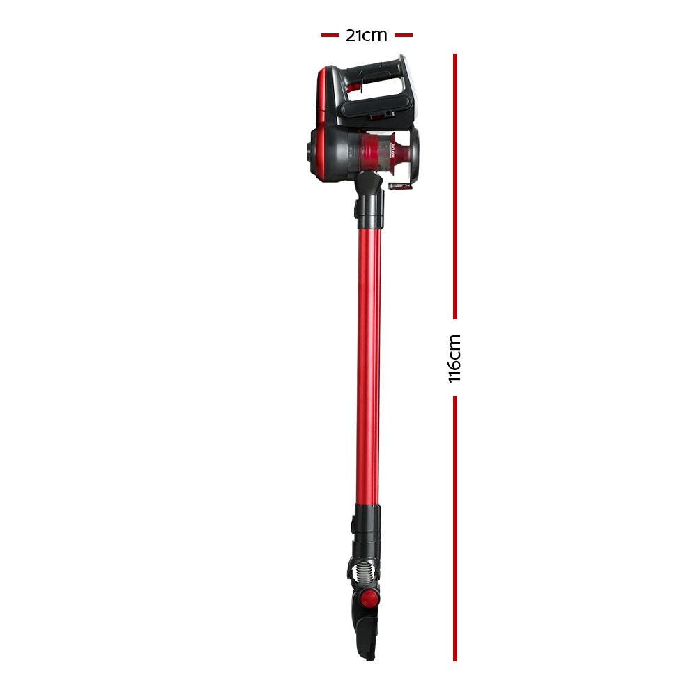 Devanti Stick Vacuum Cleaner Brushless Cordless 250W Red.