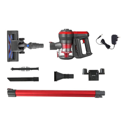 Devanti Stick Vacuum Cleaner Brushless Cordless 250W Red.