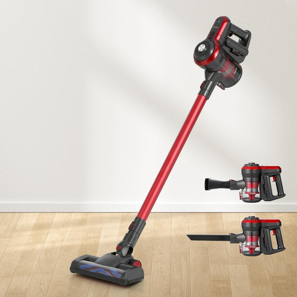Devanti Stick Vacuum Cleaner Brushless Cordless 250W Red.