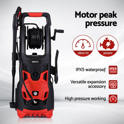 Giantz 2800PSI High Pressure Washer Electric Water Cleaner Pump 30M Jet Hose Gurney.