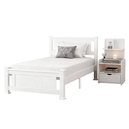 Artiss King Single Bed Frame and Bookshelf