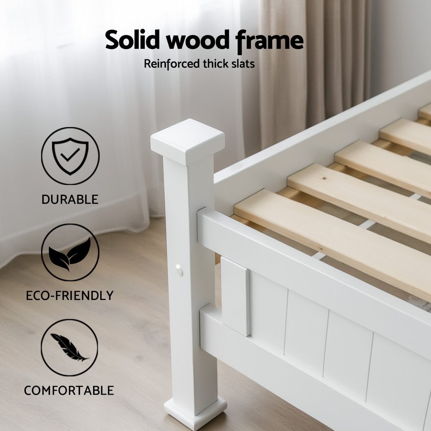 Artiss King Single Bed Frame and Bookshelf