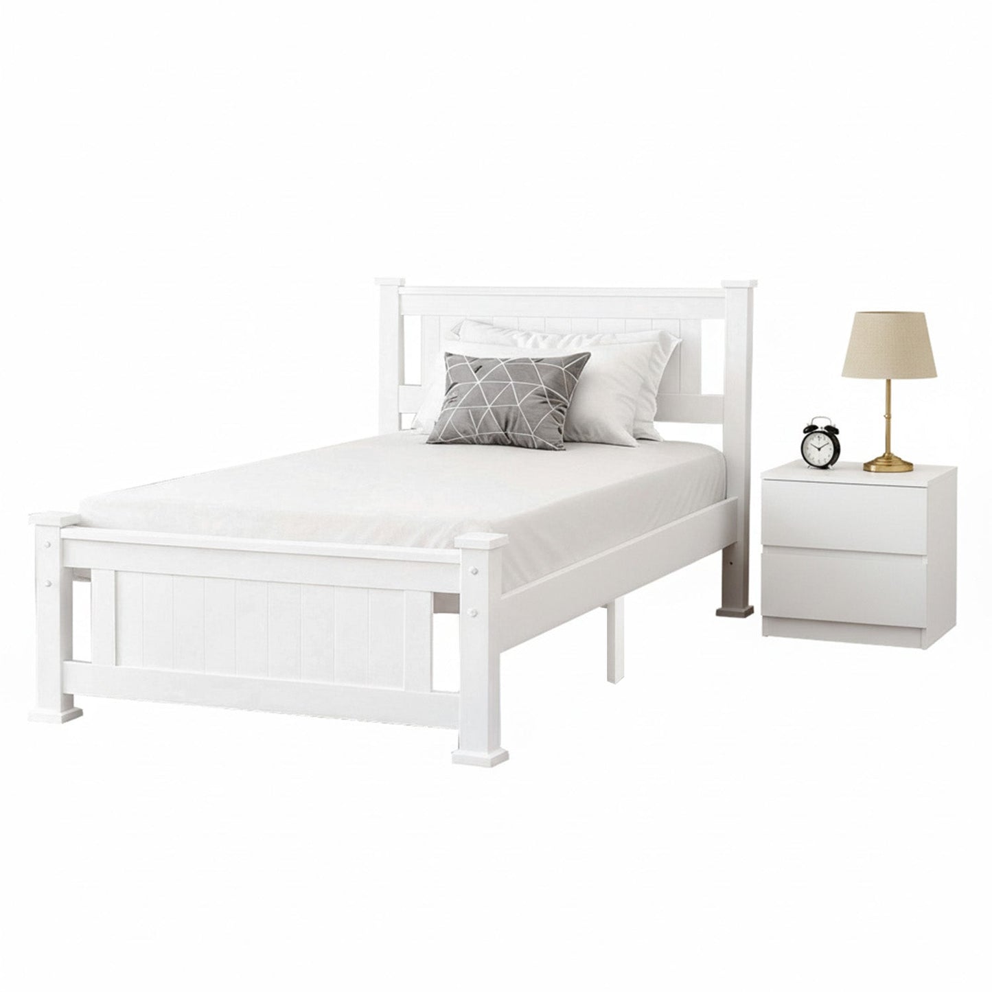 Artiss King Single Bed Frame and Bookshelf