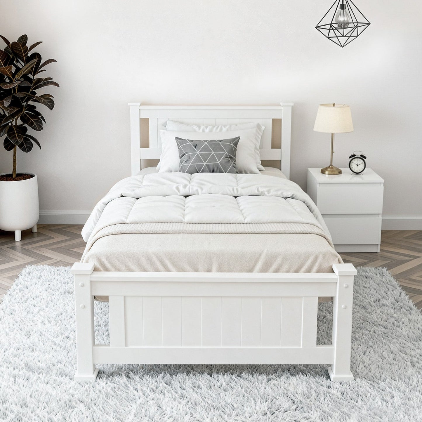 Artiss King Single Bed Frame and Bookshelf