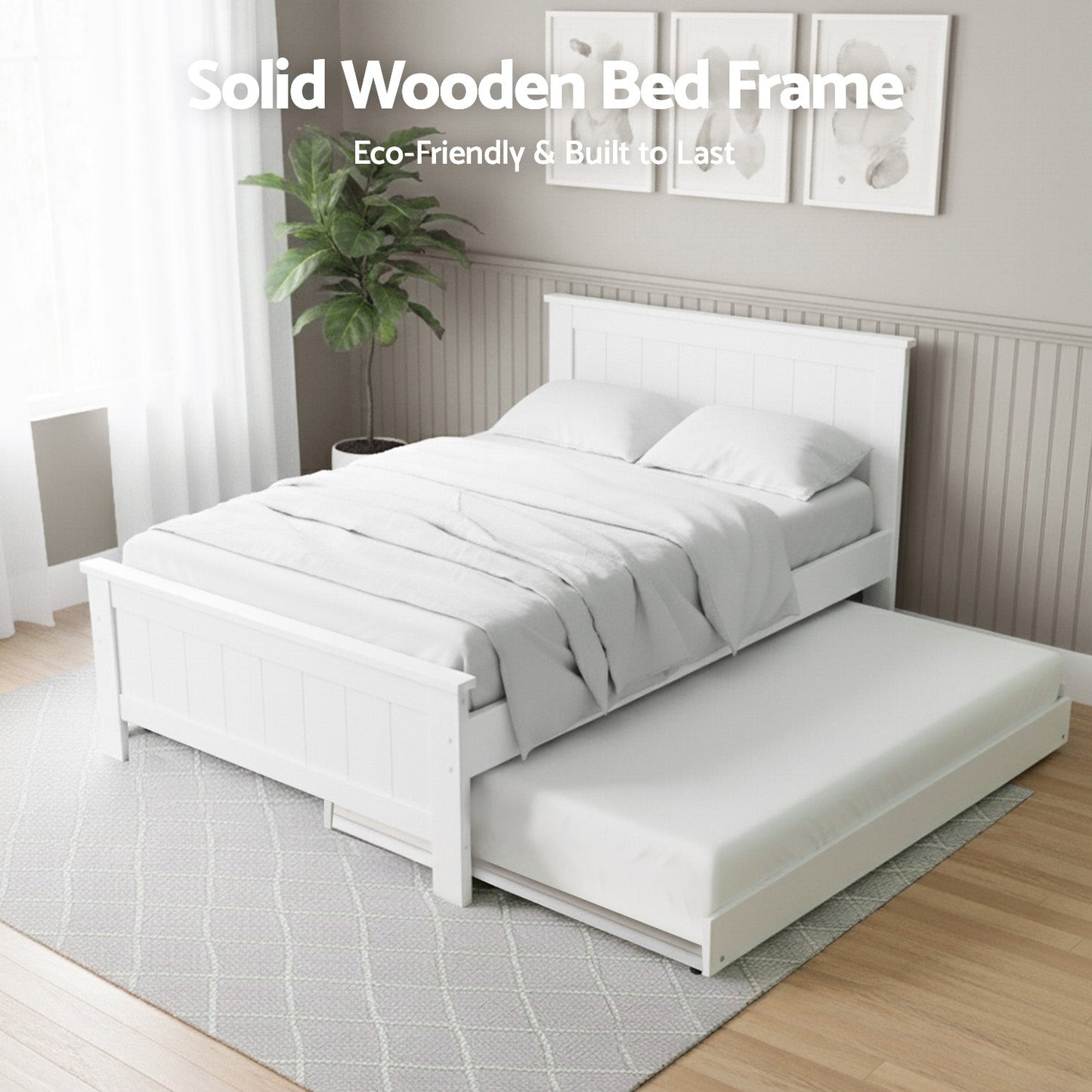 Artiss Bed Frame King Single and Bookshelf