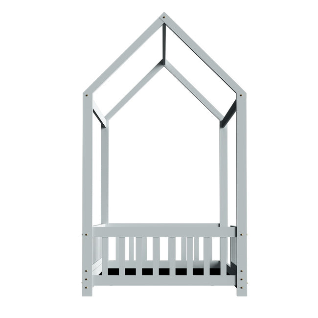 Artiss Bed Frame Wooden Kids House Frame Grey ROCK Main Image