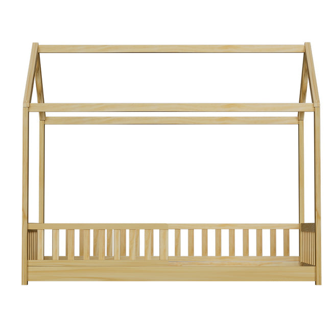 Artiss Bed Frame Wooden Kids House Frame Oak ROCK Main Image