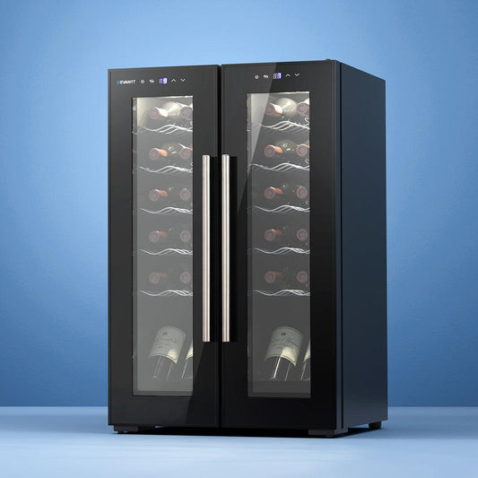 Devanti Wine Fridge Cooler Dual Zone 24 Bottles.