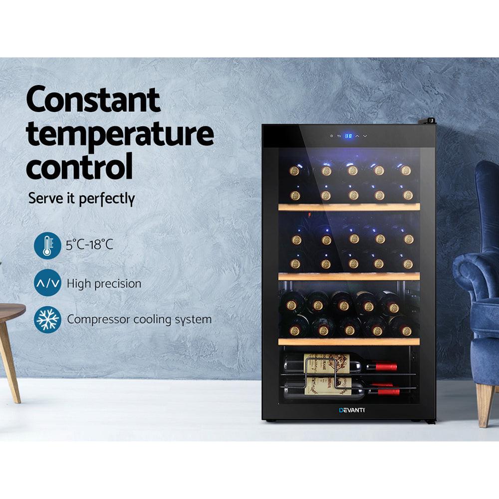 Devanti Wine Fridge Cooler 34 Bottles.