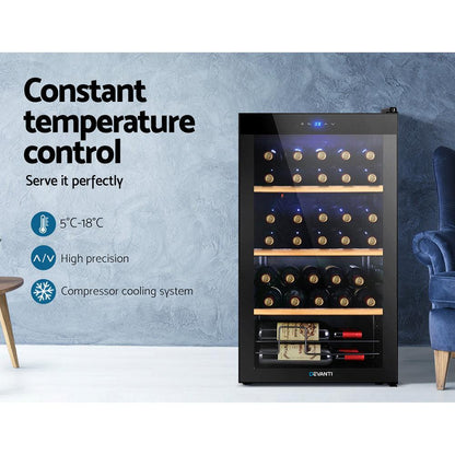 Devanti Wine Fridge Cooler 34 Bottles.