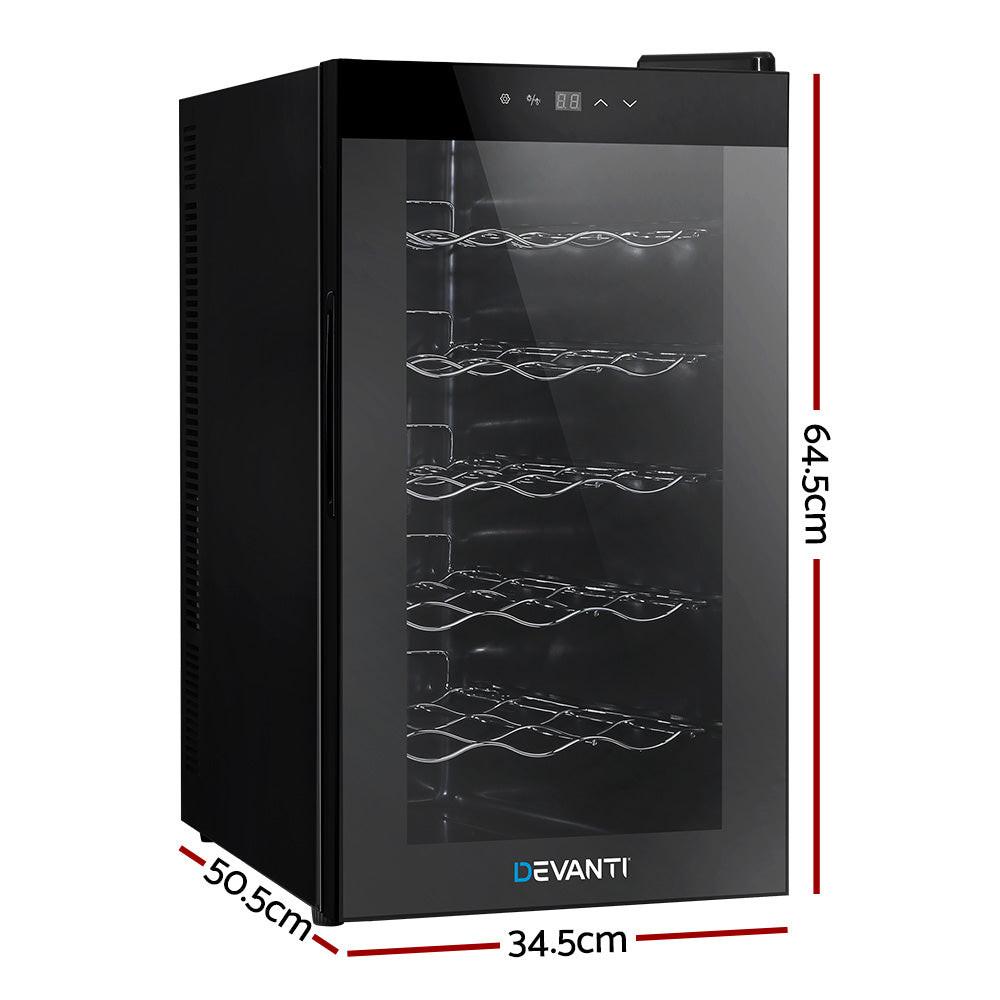 Devanti Wine Fridge Cooler 18 Bottles.