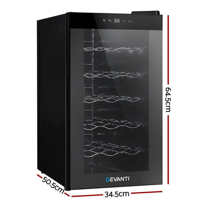 Devanti Wine Fridge Cooler 18 Bottles.