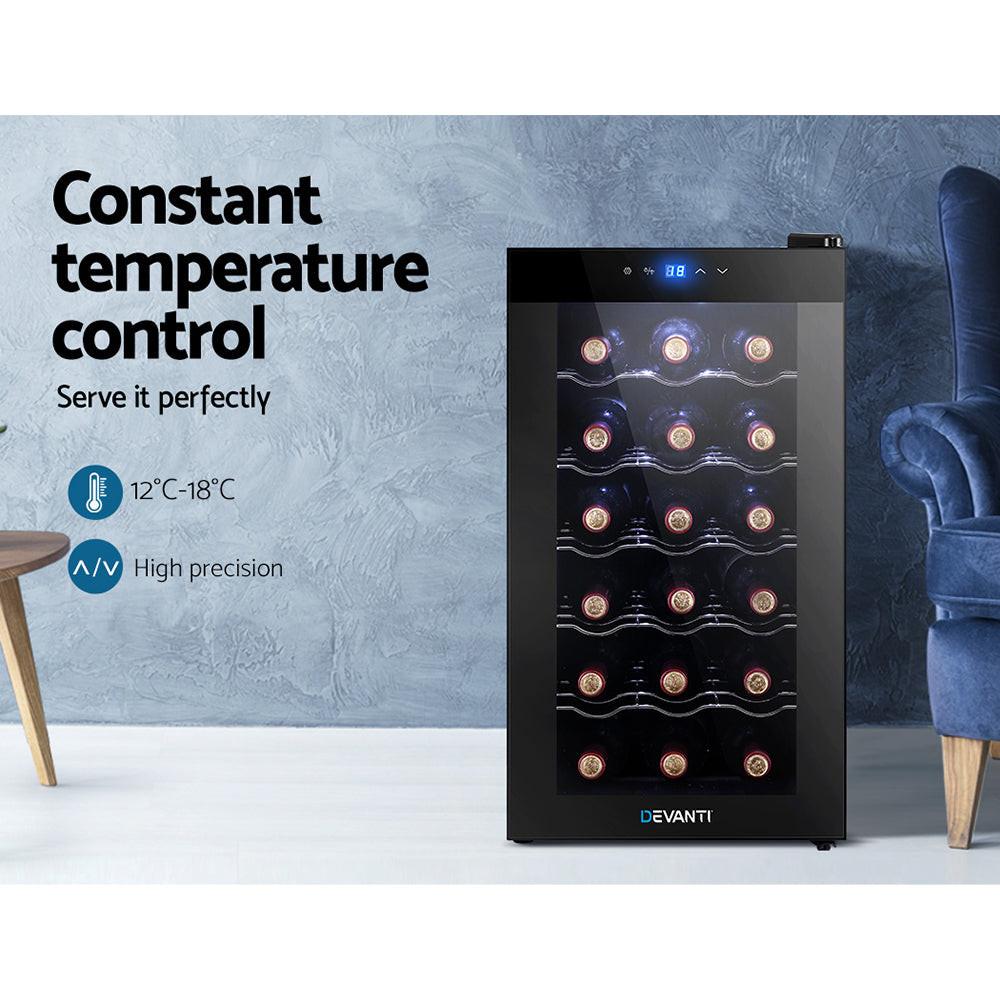Devanti Wine Fridge Cooler 18 Bottles.