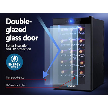 Devanti Wine Fridge Cooler 18 Bottles.