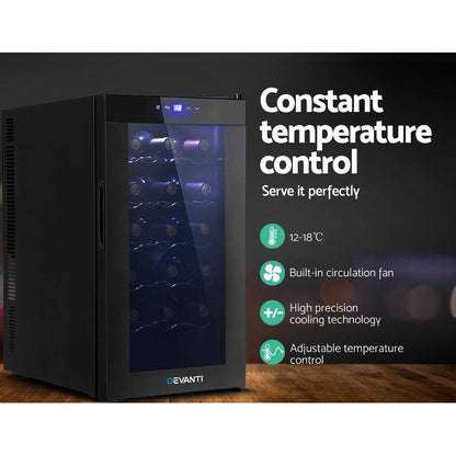 Devanti Wine Fridge Cooler 18 Bottles.