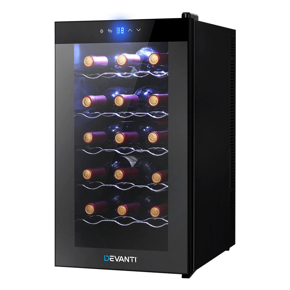 Devanti Wine Fridge Cooler 18 Bottles.