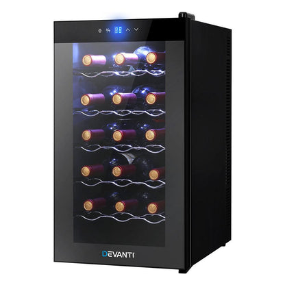 Devanti Wine Fridge Cooler 18 Bottles.