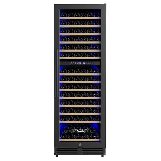 Devanti Wine Fridge Cooler Dual Zone 154 Bottles.