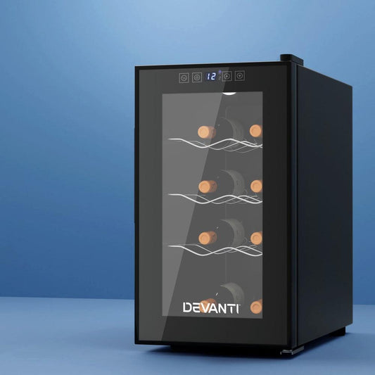 Devanti Wine Fridge Cooler 8 Bottles.