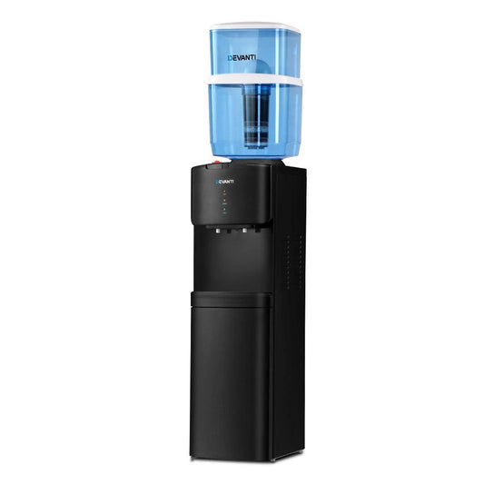 Devanti Water Cooler Dispenser Stand 22L Bottle Black w/2 Filter.