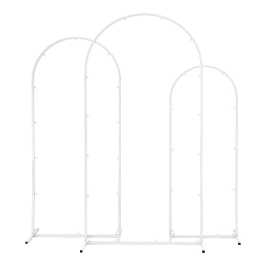 Wedding Arch Backdrop Stand Set of 3 Metal Wedding Arched Frame White, Easy to Assemble, Stable Balloon Arch Standfor Wedding, Baby Shower, Party Decoration