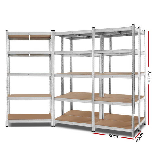 Giantz 5x1.8M Garage Shelving Warehouse Rack Pallet Racking Storage Shelf Silver.