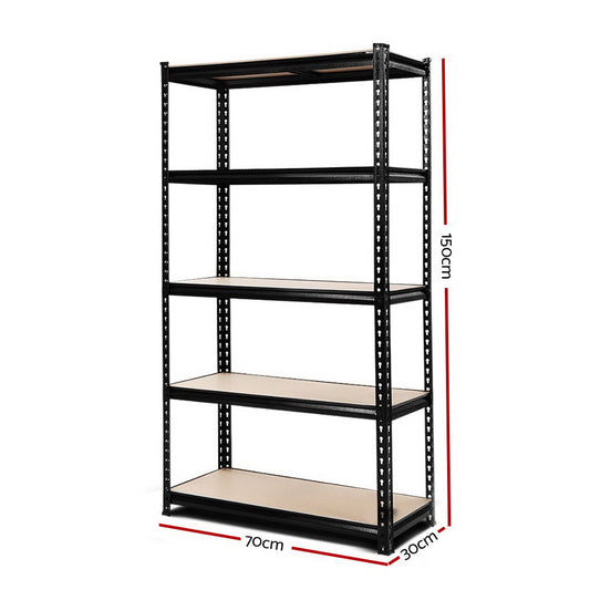 Giantz 1.5M Garage Shelving Warehouse Rack Pallet Racking Storage Shelve Black.