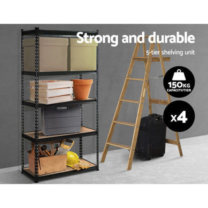 Giantz 4x1.5M Garage Shelving Warehouse Rack Pallet Racking Storage Shelve Black.