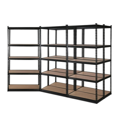 Giantz 5x1.5M Garage Shelving Warehouse Rack Pallet Racking Storage Shelve Black.