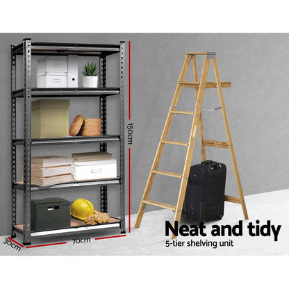 Giantz 2x1.5M Steel Warehouse Racking Rack Shelving Storage Garage Shelves Shelf.