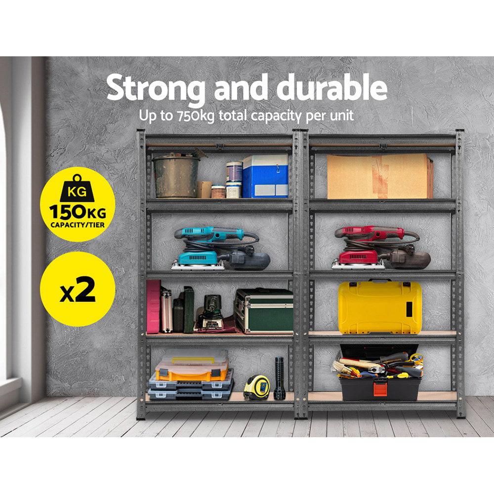Giantz 2x1.5M Steel Warehouse Racking Rack Shelving Storage Garage Shelves Shelf.