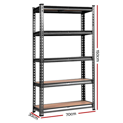Giantz 5x1.5M Garage Shelving Warehouse Rack Pallet Racking Storage Charcoal.